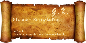 Glasner Krisztofer névjegykártya